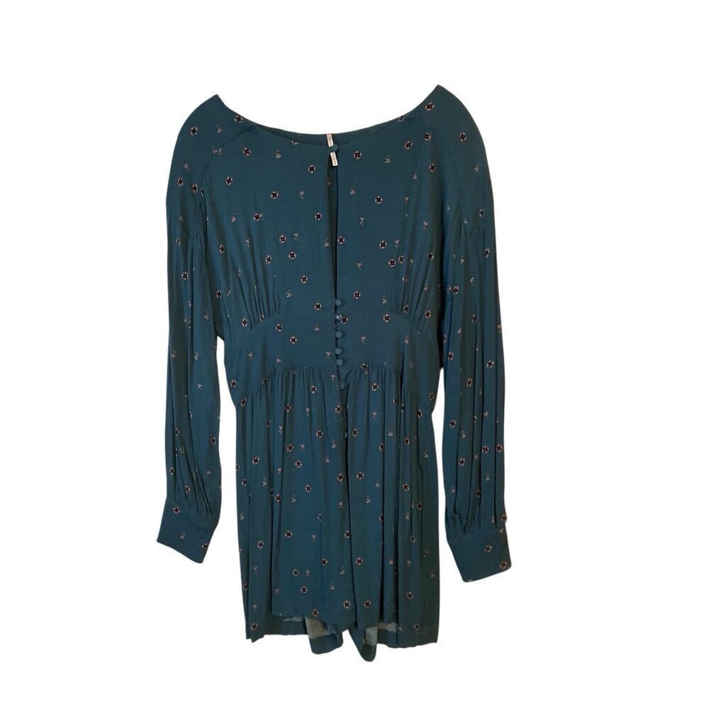 Free People LS Button Front Romper L